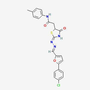 molecular formula C23H19ClN4O3S B3724051 2-[2-({[5-(4-chlorophenyl)-2-furyl]methylene}hydrazono)-4-oxo-1,3-thiazolidin-5-yl]-N-(4-methylphenyl)acetamide 