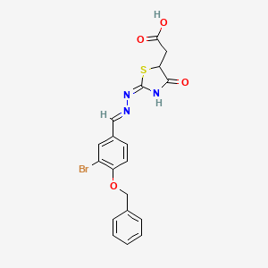 (2-{[4-(benzyloxy)-3-bromobenzylidene]hydrazono}-4-oxo-1,3-thiazolidin-5-yl)acetic acid