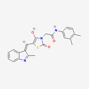 N-(3,4-dimethylphenyl)-2-{5-[(2-methyl-1H-indol-3-yl)methylene]-2,4-dioxo-1,3-thiazolidin-3-yl}acetamide