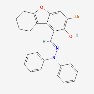 molecular formula C25H21BrN2O2 B3724149 3-bromo-2-hydroxy-6,7,8,9-tetrahydrodibenzo[b,d]furan-1-carbaldehyde diphenylhydrazone 