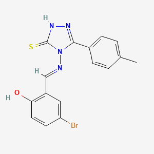 molecular formula C16H13BrN4OS B3724154 4-bromo-2-({[3-mercapto-5-(4-methylphenyl)-4H-1,2,4-triazol-4-yl]imino}methyl)phenol 
