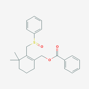 molecular formula C23H26O3S B372416 {3,3-Dimethyl-2-[(phenylsulfinyl)methyl]-1-cyclohexen-1-yl}methyl benzoate 