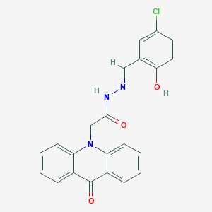 molecular formula C22H16ClN3O3 B3724162 N'-(5-chloro-2-hydroxybenzylidene)-2-(9-oxo-10(9H)-acridinyl)acetohydrazide 