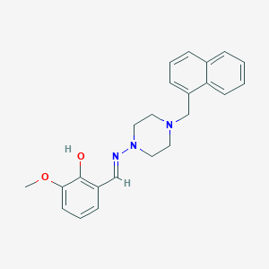 molecular formula C23H25N3O2 B3724179 2-methoxy-6-({[4-(1-naphthylmethyl)-1-piperazinyl]imino}methyl)phenol 