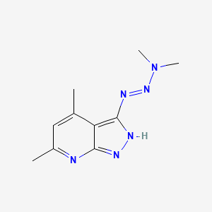 molecular formula C10H14N6 B3724202 3-(3,3-dimethyl-1-triazen-1-yl)-4,6-dimethyl-1H-pyrazolo[3,4-b]pyridine 