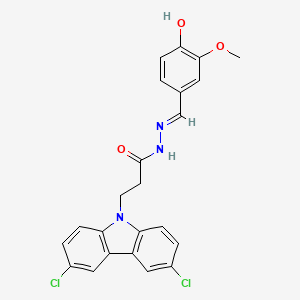 molecular formula C23H19Cl2N3O3 B3724210 3-(3,6-dichloro-9H-carbazol-9-yl)-N'-(4-hydroxy-3-methoxybenzylidene)propanohydrazide 