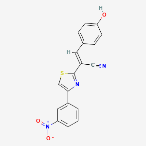 molecular formula C18H11N3O3S B3724227 3-(4-hydroxyphenyl)-2-[4-(3-nitrophenyl)-1,3-thiazol-2-yl]acrylonitrile 