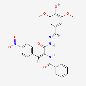 molecular formula C25H22N4O7 B3724229 N-[1-{[2-(4-hydroxy-3,5-dimethoxybenzylidene)hydrazino]carbonyl}-2-(4-nitrophenyl)vinyl]benzamide 