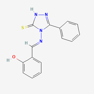 molecular formula C15H12N4OS B3724233 2-{[(3-mercapto-5-phenyl-4H-1,2,4-triazol-4-yl)imino]methyl}phenol 