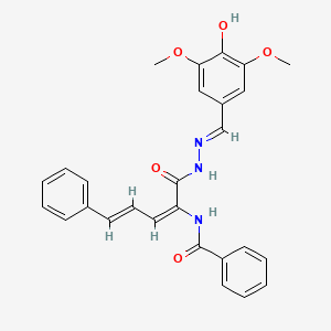 molecular formula C27H25N3O5 B3724241 N-(1-{[2-(4-hydroxy-3,5-dimethoxybenzylidene)hydrazino]carbonyl}-4-phenyl-1,3-butadien-1-yl)benzamide 