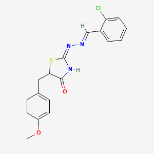 molecular formula C18H16ClN3O2S B3724247 2-chlorobenzaldehyde [5-(4-methoxybenzyl)-4-oxo-1,3-thiazolidin-2-ylidene]hydrazone 