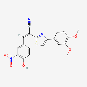 molecular formula C20H15N3O5S B3724260 2-[4-(3,4-dimethoxyphenyl)-1,3-thiazol-2-yl]-3-(4-hydroxy-3-nitrophenyl)acrylonitrile 