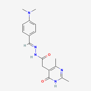 molecular formula C17H21N5O2 B3724318 N'-[4-(dimethylamino)benzylidene]-2-(4-hydroxy-2,6-dimethyl-5-pyrimidinyl)acetohydrazide 
