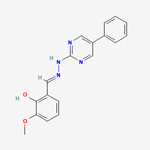 molecular formula C18H16N4O2 B3724341 2-hydroxy-3-methoxybenzaldehyde (5-phenyl-2-pyrimidinyl)hydrazone 
