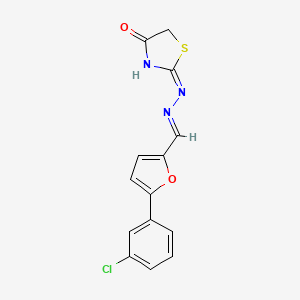 molecular formula C14H10ClN3O2S B3724359 5-(3-chlorophenyl)-2-furaldehyde (4-oxo-1,3-thiazolidin-2-ylidene)hydrazone 