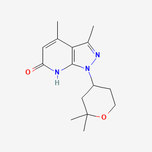 molecular formula C15H21N3O2 B3724390 1-(2,2-dimethyltetrahydro-2H-pyran-4-yl)-3,4-dimethyl-1,7-dihydro-6H-pyrazolo[3,4-b]pyridin-6-one 
