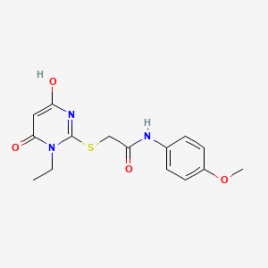 2-[(1-ethyl-4-hydroxy-6-oxo-1,6-dihydro-2-pyrimidinyl)thio]-N-(4-methoxyphenyl)acetamide