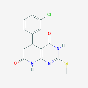 molecular formula C14H12ClN3O2S B3724412 5-(3-chlorophenyl)-2-(methylthio)-5,8-dihydropyrido[2,3-d]pyrimidine-4,7(3H,6H)-dione 
