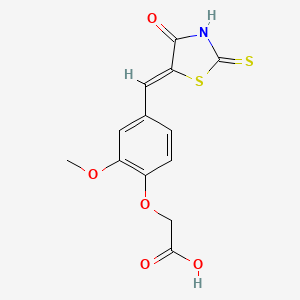 {2-methoxy-4-[(4-oxo-2-thioxo-1,3-thiazolidin-5-ylidene)methyl]phenoxy}acetic acid