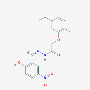 molecular formula C19H21N3O5 B3724441 N'-(2-hydroxy-5-nitrobenzylidene)-2-(5-isopropyl-2-methylphenoxy)acetohydrazide 