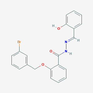 molecular formula C21H17BrN2O3 B3724447 2-[(3-bromobenzyl)oxy]-N'-(2-hydroxybenzylidene)benzohydrazide 
