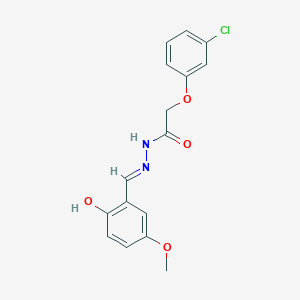 molecular formula C16H15ClN2O4 B3724472 2-(3-chlorophenoxy)-N'-(2-hydroxy-5-methoxybenzylidene)acetohydrazide 