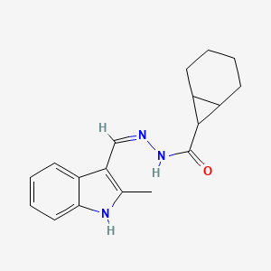 molecular formula C18H21N3O B3724483 N'-[(2-methyl-1H-indol-3-yl)methylene]bicyclo[4.1.0]heptane-7-carbohydrazide 