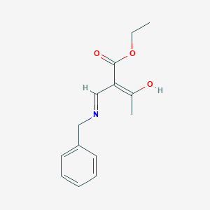 molecular formula C14H17NO3 B3724490 ethyl 2-acetyl-3-(benzylamino)acrylate 