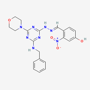 4-hydroxy-2-nitrobenzaldehyde [4-(benzylamino)-6-(4-morpholinyl)-1,3,5-triazin-2-yl]hydrazone