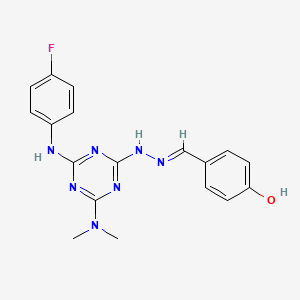 4-hydroxybenzaldehyde {4-(dimethylamino)-6-[(4-fluorophenyl)amino]-1,3,5-triazin-2-yl}hydrazone