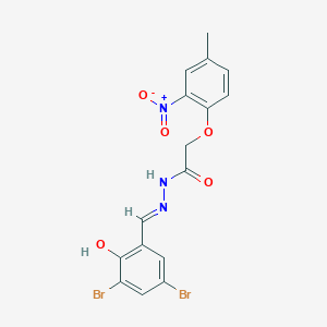 molecular formula C16H13Br2N3O5 B3724518 N'-(3,5-dibromo-2-hydroxybenzylidene)-2-(4-methyl-2-nitrophenoxy)acetohydrazide 