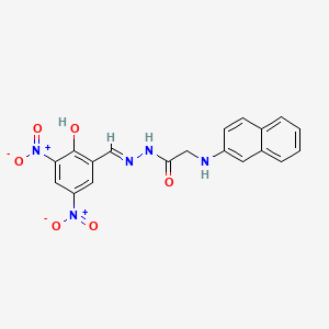 molecular formula C19H15N5O6 B3724538 N'-(2-hydroxy-3,5-dinitrobenzylidene)-2-(2-naphthylamino)acetohydrazide 