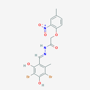 molecular formula C17H15Br2N3O6 B3724549 N'-(3,5-dibromo-2,4-dihydroxy-6-methylbenzylidene)-2-(4-methyl-2-nitrophenoxy)acetohydrazide 