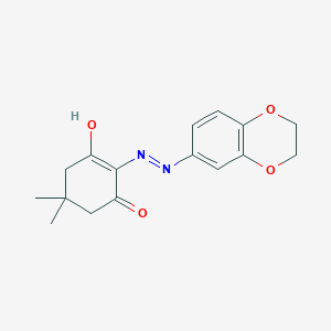 molecular formula C16H18N2O4 B3724586 5,5-dimethyl-1,2,3-cyclohexanetrione 2-(2,3-dihydro-1,4-benzodioxin-6-ylhydrazone) 