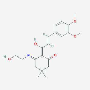 2-[3-(3,4-dimethoxyphenyl)acryloyl]-3-[(2-hydroxyethyl)amino]-5,5-dimethyl-2-cyclohexen-1-one