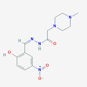 N'-(2-hydroxy-5-nitrobenzylidene)-2-(4-methyl-1-piperazinyl)acetohydrazide