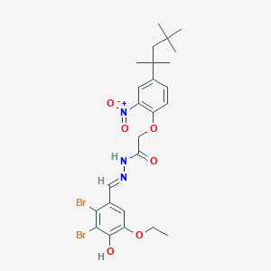 N'-(2,3-dibromo-5-ethoxy-4-hydroxybenzylidene)-2-[2-nitro-4-(1,1,3,3-tetramethylbutyl)phenoxy]acetohydrazide