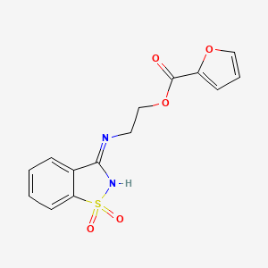 2-[(1,1-dioxido-1,2-benzisothiazol-3-yl)amino]ethyl 2-furoate
