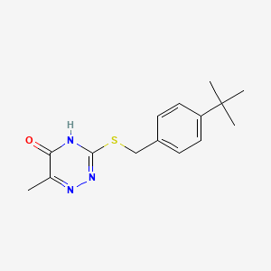 molecular formula C15H19N3OS B3724716 3-[(4-tert-butylbenzyl)thio]-6-methyl-1,2,4-triazin-5(4H)-one 