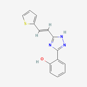 molecular formula C14H11N3OS B3724723 2-{3-[2-(2-thienyl)vinyl]-1H-1,2,4-triazol-5-yl}phenol 