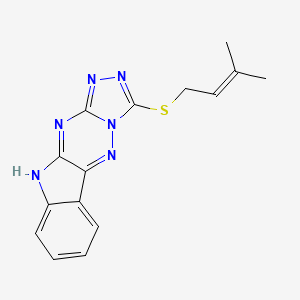 molecular formula C15H14N6S B3724725 3-[(3-methyl-2-buten-1-yl)thio]-10H-[1,2,4]triazolo[4',3':2,3][1,2,4]triazino[5,6-b]indole 