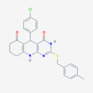 5-(4-chlorophenyl)-2-[(4-methylbenzyl)thio]-5,8,9,10-tetrahydropyrimido[4,5-b]quinoline-4,6(3H,7H)-dione