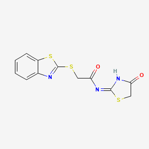 molecular formula C12H9N3O2S3 B3724740 2-(1,3-benzothiazol-2-ylthio)-N-(4-oxo-4,5-dihydro-1,3-thiazol-2-yl)acetamide 