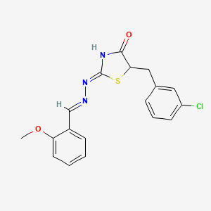 molecular formula C18H16ClN3O2S B3724782 2-methoxybenzaldehyde [5-(3-chlorobenzyl)-4-oxo-1,3-thiazolidin-2-ylidene]hydrazone 