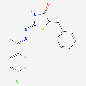 5-benzyl-1,3-thiazolidine-2,4-dione 2-{[1-(4-chlorophenyl)ethylidene]hydrazone}