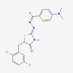 4-(dimethylamino)benzaldehyde [5-(2,5-dichlorobenzyl)-4-oxo-1,3-thiazolidin-2-ylidene]hydrazone