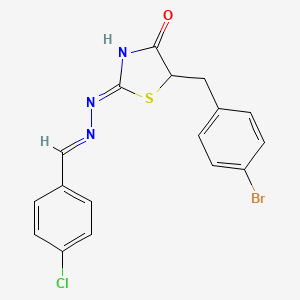 4-chlorobenzaldehyde [5-(4-bromobenzyl)-4-oxo-1,3-thiazolidin-2-ylidene]hydrazone
