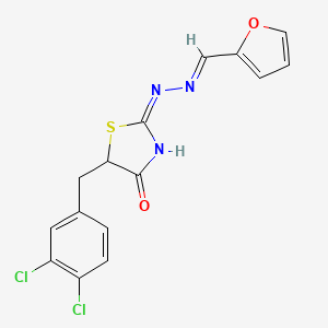 2-furaldehyde [5-(3,4-dichlorobenzyl)-4-oxo-1,3-thiazolidin-2-ylidene]hydrazone