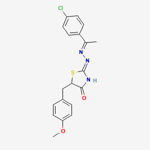 5-(4-methoxybenzyl)-1,3-thiazolidine-2,4-dione 2-{[1-(4-chlorophenyl)ethylidene]hydrazone}