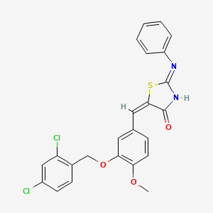 5-{3-[(2,4-dichlorobenzyl)oxy]-4-methoxybenzylidene}-2-(phenylimino)-1,3-thiazolidin-4-one